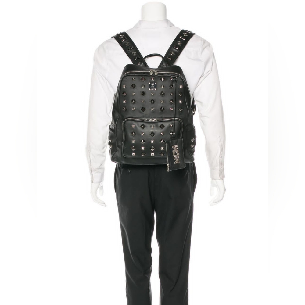 MCM Honshu Tantris Studded Backpack Black - Picture 6 of 16